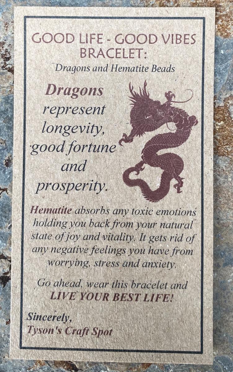 Triple dragon, lava bracelet, for men. picture