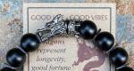 Triple dragon, Black Onyx, Bracelet for Men.