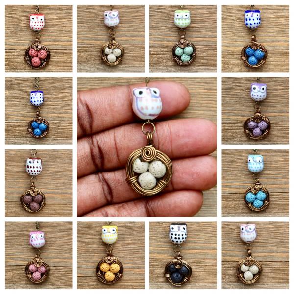 Owl diffuser necklaces picture