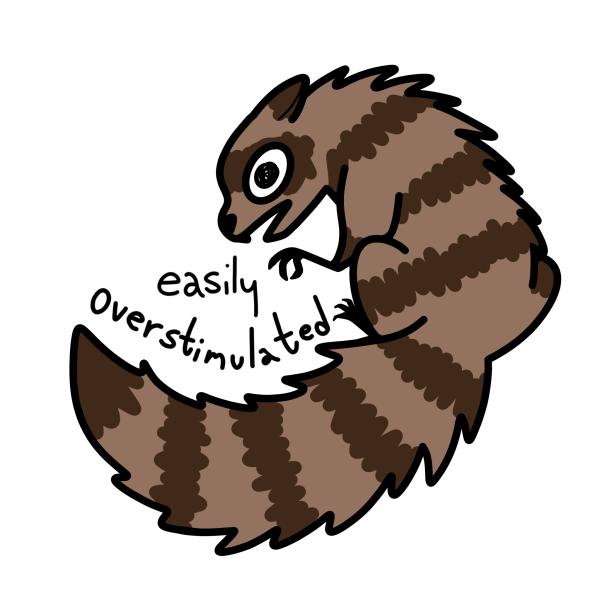 Easily Overstimulated Raccoon Sticker