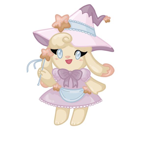 Pastel Bunny Witch Sticker