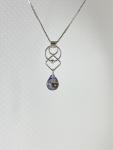 Lavender Round and Square  Sterling Silver Pendant