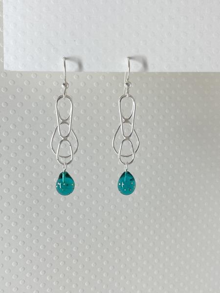 Teal Double Eight Earrings