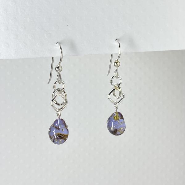 Lavender Round and Square Earrings