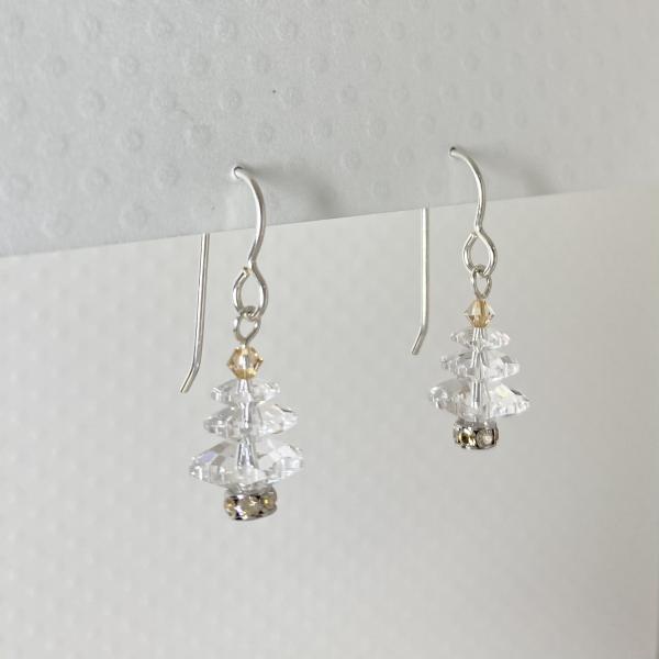 Clear Christmas Tree Earrings