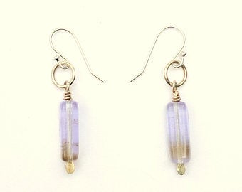 Topaz Pale Purple Glass Earrings picture