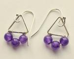 Amethyst Triangle Earrings