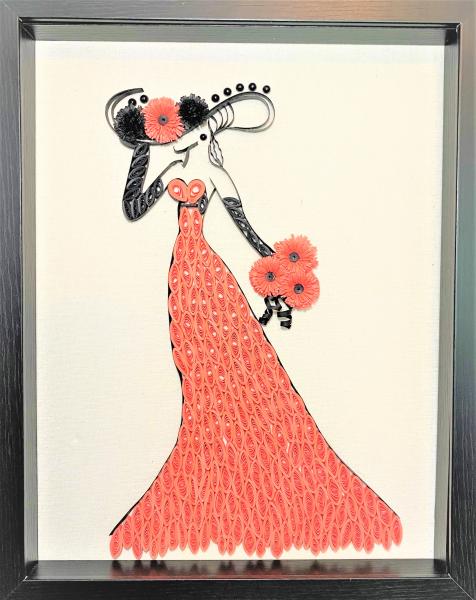 125 Lady in Long Coral Dress