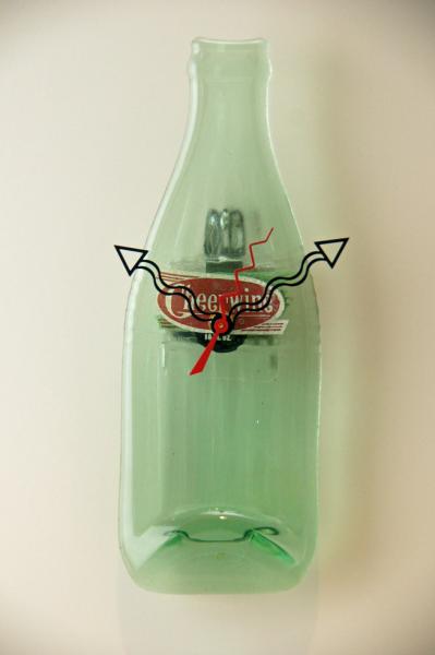 A Recycled Vintage 60's Cheerwine Bottle Clock