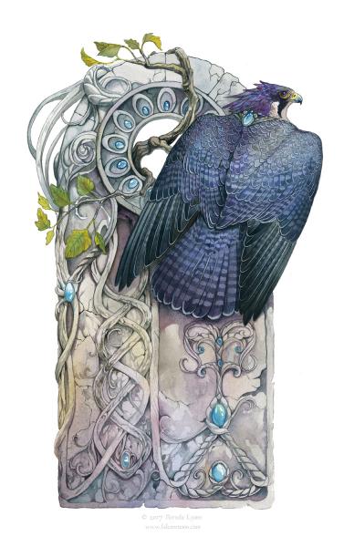 Stone Guardian I - Fantasy Falcon Print