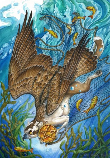 Page of Pentacles - Tarot Art with Gryphon