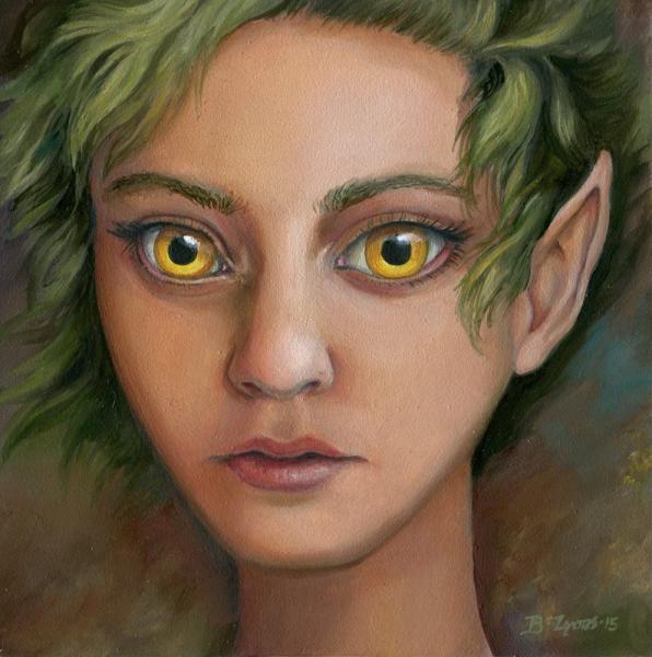 Owl Eyes - Original Faerie Oil Painting