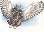 Arctic Warrior - Original Gryphon Watercolor Painting