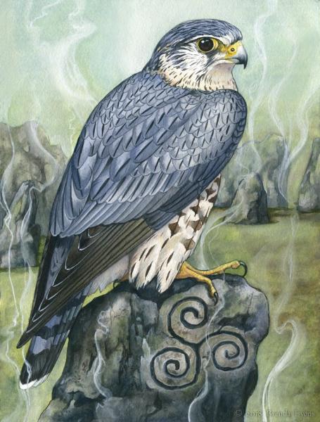 Mist of the Stones - Fantasy Falcon print