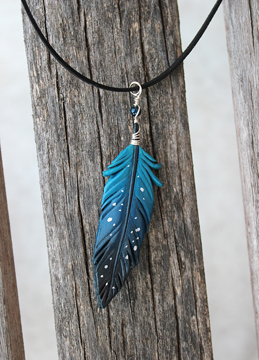 Starlight Leather Feather Pendant picture