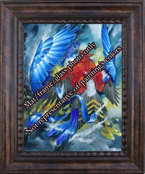 Fire and Ice - Original Fantasy Birds Painting picture