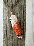 Red-Tailed Hawk - 3 inch Leather Feather Necklace