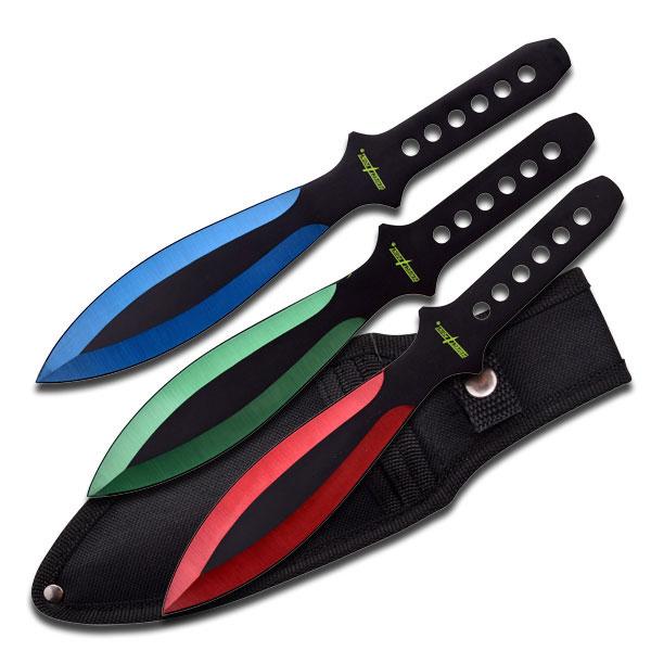 RGB Leaf Blade Throwing Knife Set (3)