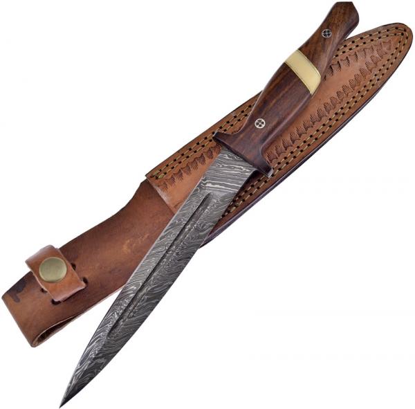 Damascus Dagger with Rosewood Hilt
