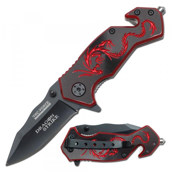 Black and Red Dragon Folding Knife, Small