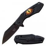 Textured Dragon Eye Folding Knife, Black