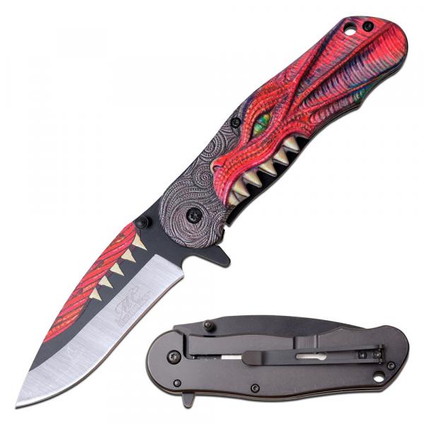 Dragon Teeth Folding Knife, Red