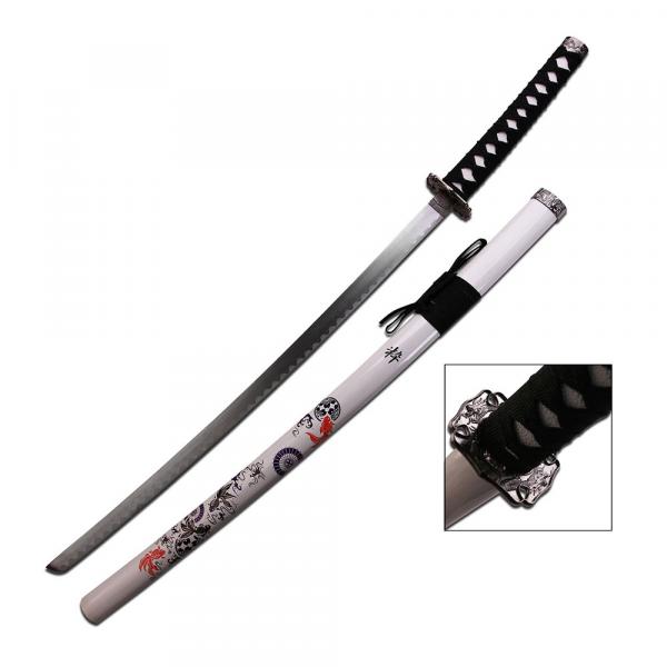 Katana, White, Koi Design, Costume Quality picture
