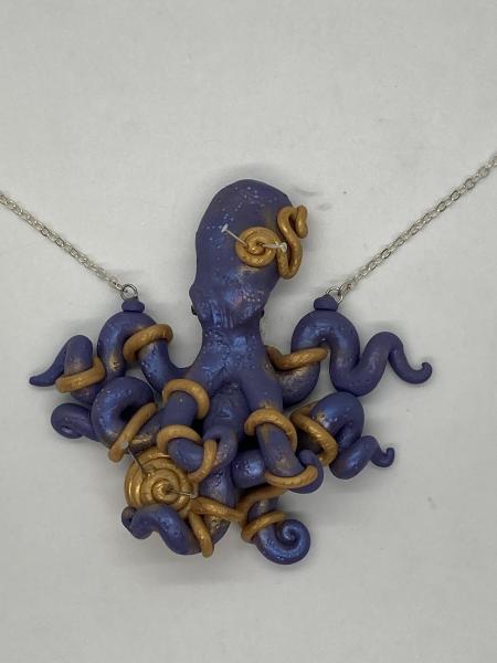 Purple snorting octopus pendant