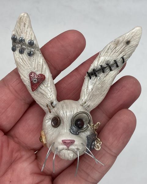 Steampunk Bunny Pins Polymer Clay picture