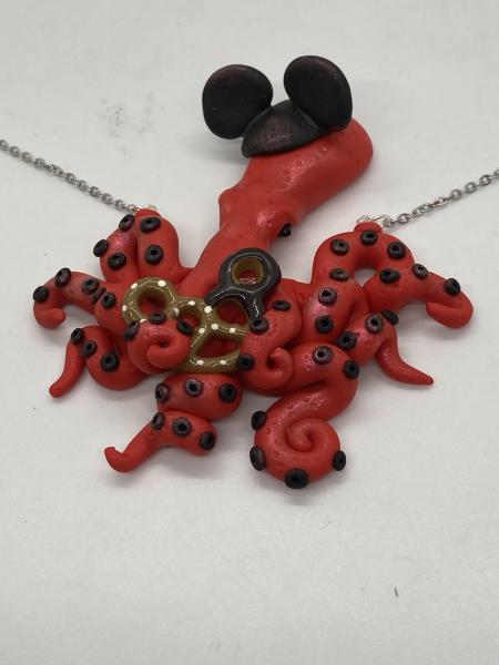 Mickey ear octopus pendant