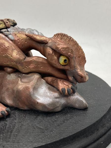 Metallic Dragon Sculpture Polymer Clay