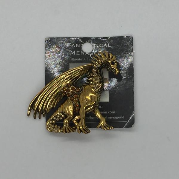 Bronze tone dragon pin picture