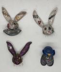 Steampunk Bunny Pins Polymer Clay