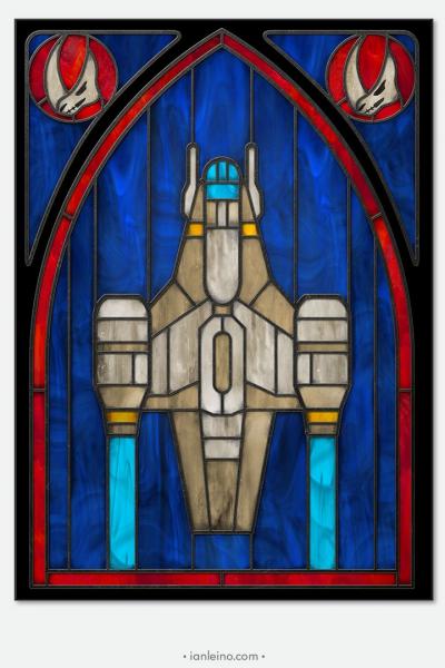 Mandalorian “Razor Crest” - Stained Glass Window Cling