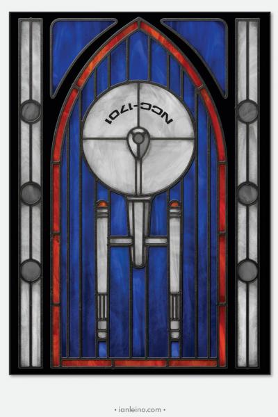 Star Trek “Enterprise” - Stained Glass window cling picture