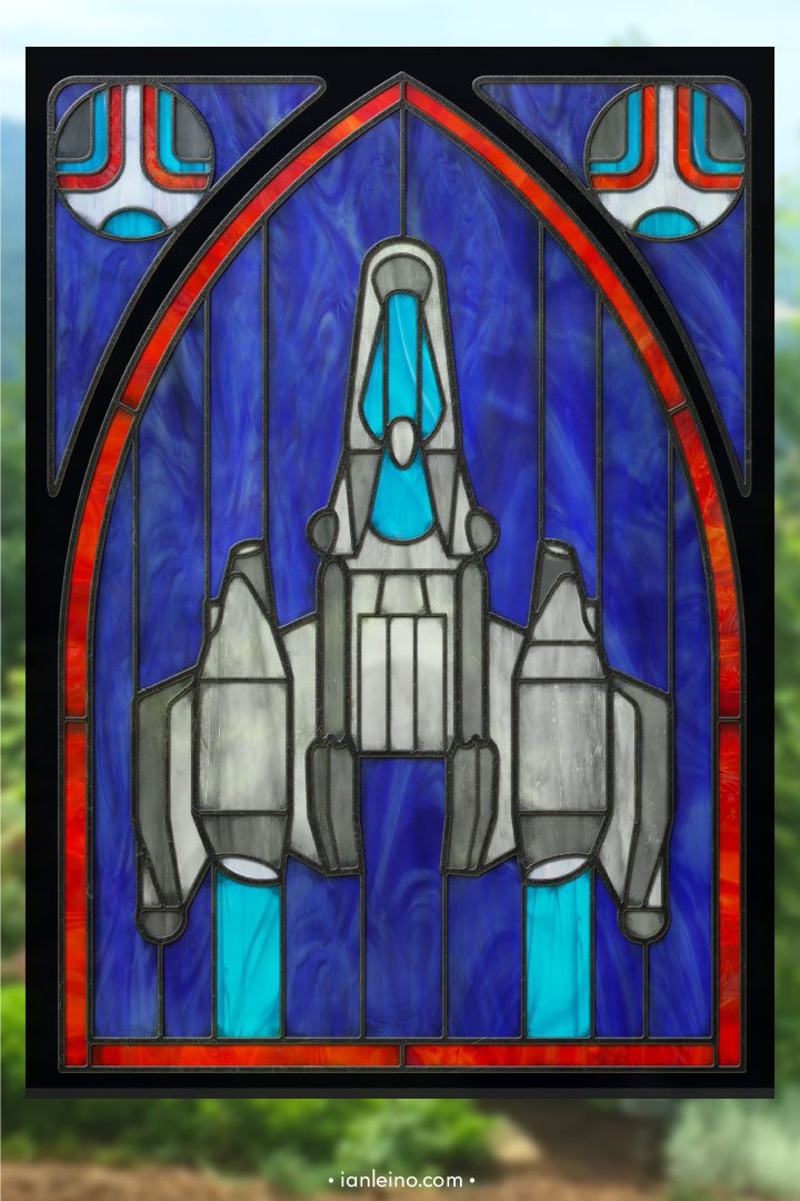 Last Starfighter "Gunstar" - Stained Glass window cling picture