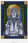 Obi Wan Kenobi - icon style Stained Glass window cling