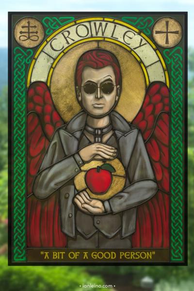Crowley Icon - Stained Glass window cling picture