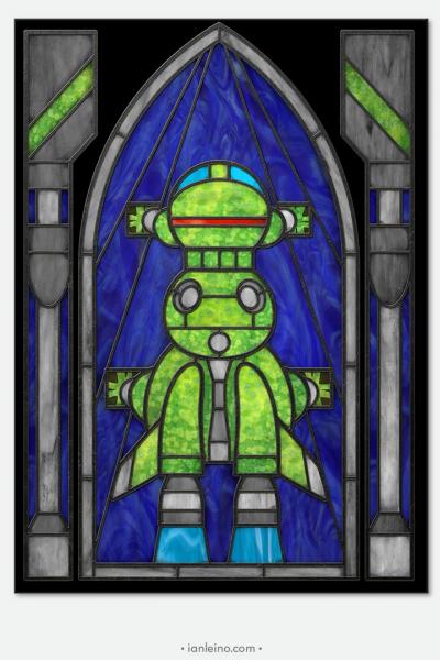 Red Dwarf “Starbug” Stained Glass window cling picture