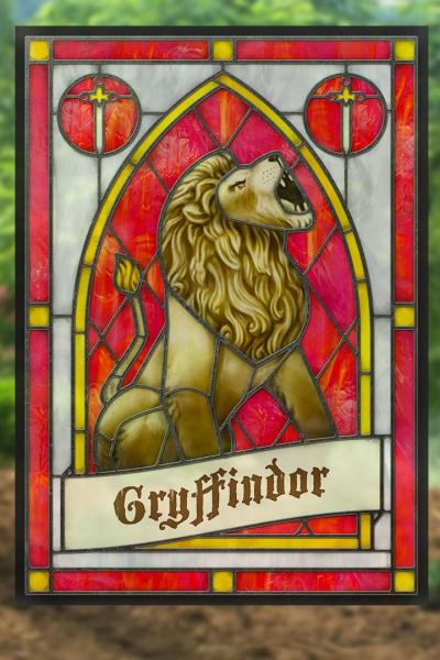 Hogwarts "Gryffindor" - Stained Glass window cling picture