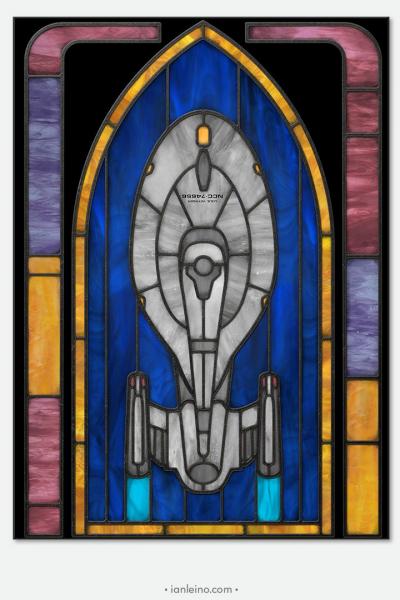 Star Trek “Voyager” - Stained Glass window cling picture