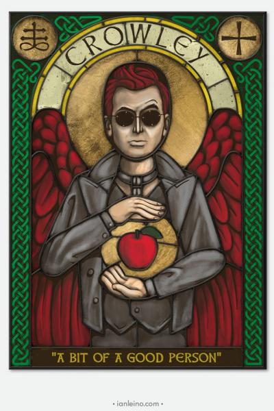 Crowley Icon - Stained Glass window cling picture