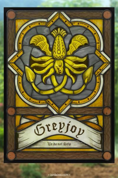 Game of Thrones "House Greyjoy" - Stained Glass window cling picture