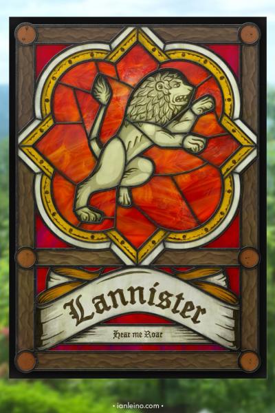 Game of Thrones "House Lannister" - Stained Glass window cling picture