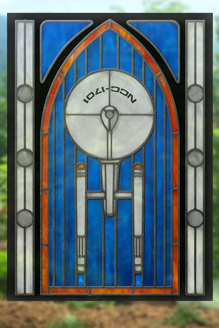 Star Trek &ldquo;Enterprise&rdquo; - Stained Glass window cling picture