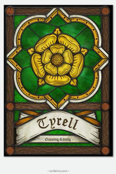 Game of Thrones "House Tyrell" - Stained Glass window cling picture