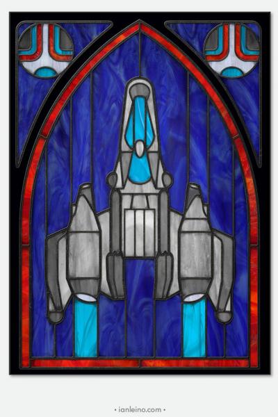 Last Starfighter "Gunstar" - Stained Glass window cling picture