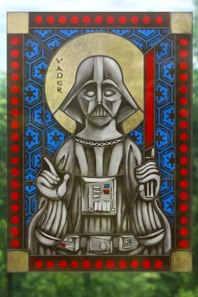 Darth Vader - icon style Stained Glass window cling picture