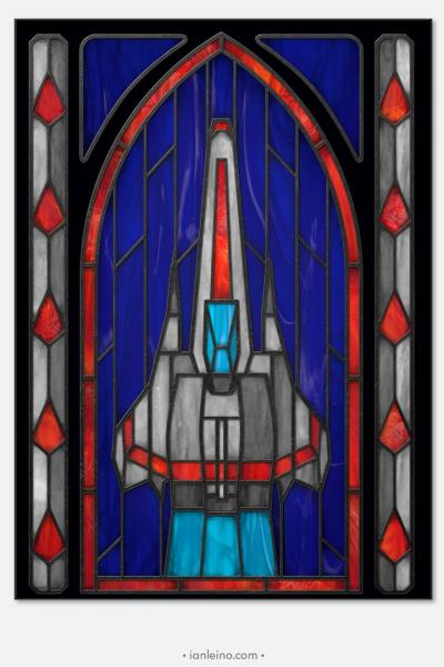Battlestar Galactica "Viper" - Stained Glass window cling picture
