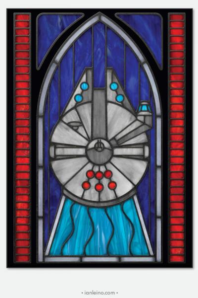 Star Wars “Millennium Falcon” - Stained Glass window cling picture